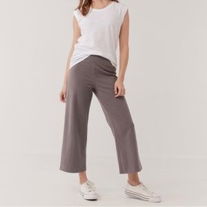 Pact Chocolate Wide Leg Brushed Cropped Pant